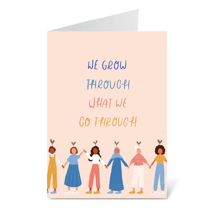 We Grow Through What We Go Through Greetings Card, New Chapt for wholesale by Flourish Paperworks