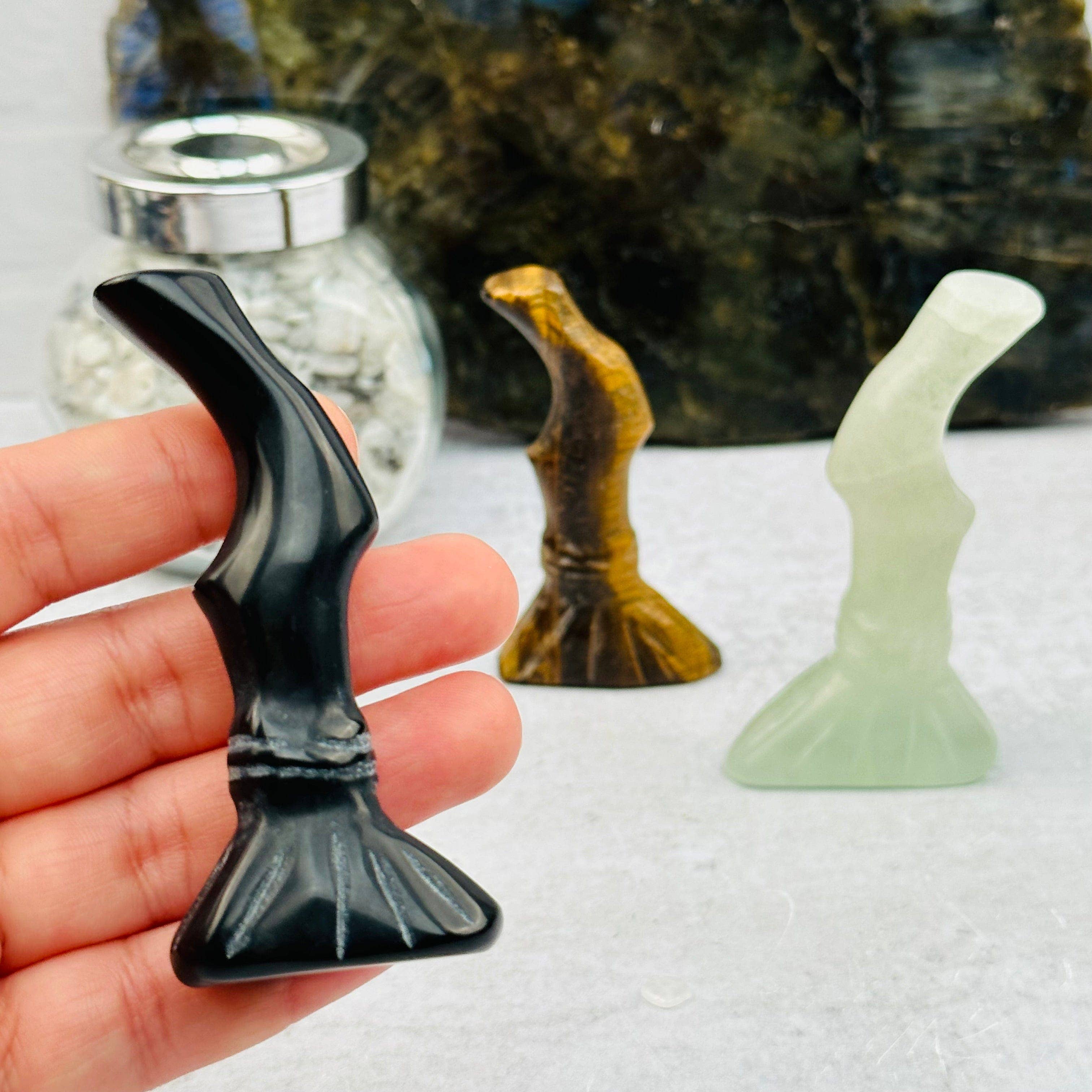 Rock Paradise - Wholesale Decorative Figurine - Crystal Carved Gemstone Witch Broom - Halloween5