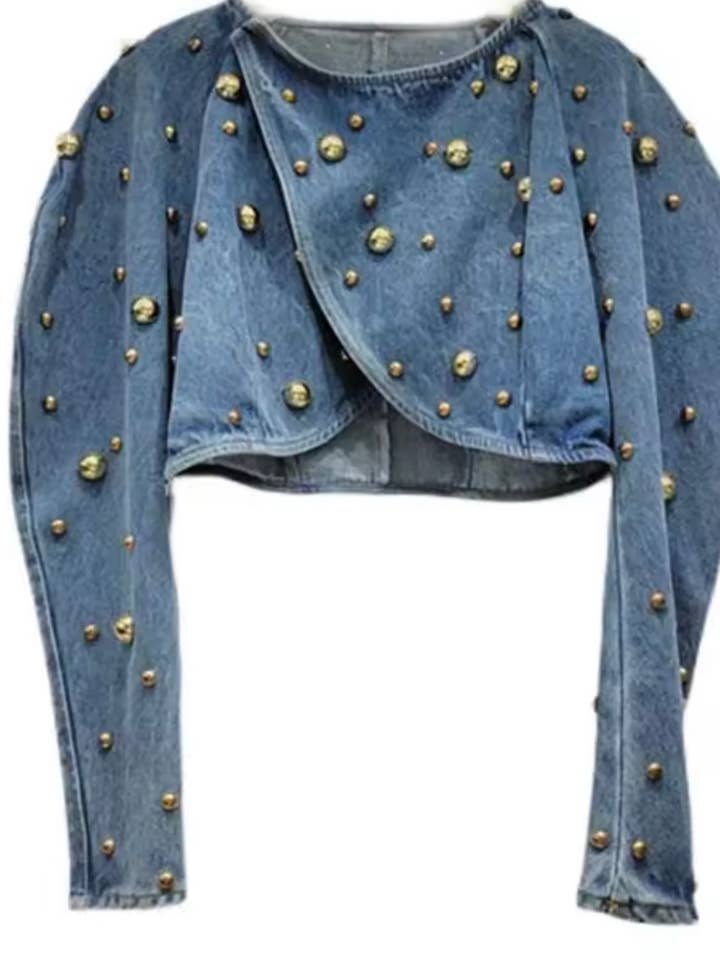 Crop-Stud-Jacke für den Großhandel von Luxe & Leather by Madonna & Co