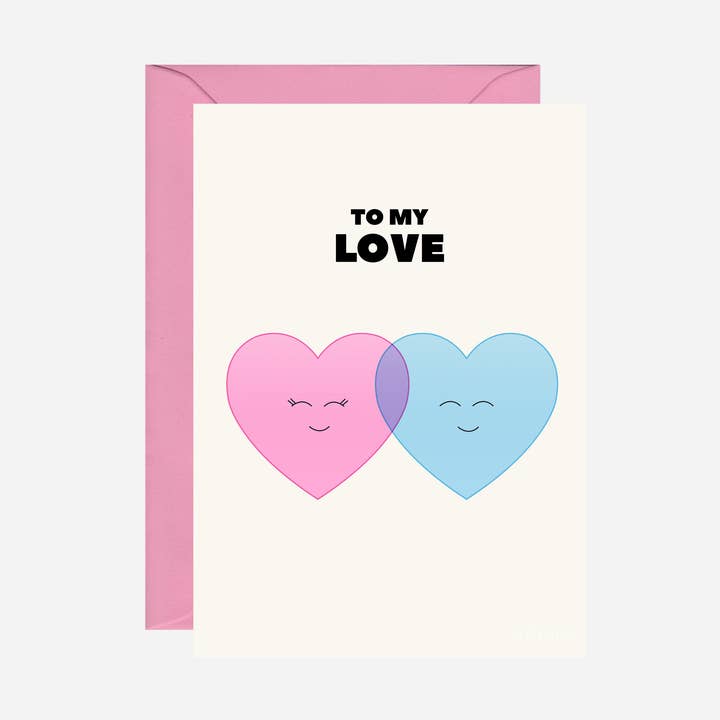 Carte Anniversaire Deux Cœurs pour la vente par Pearl Ivy