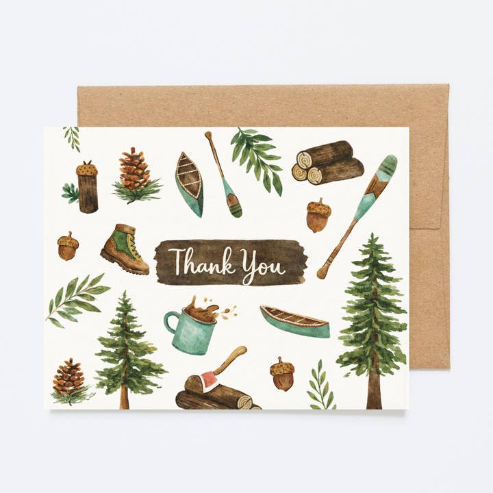 Thank You Adventure Card | Woodland Forest Thank You Card for wholesale by New Summits