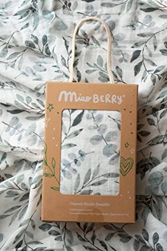 Miaoberry – Großhandel Puckset – Baby – Miaoberry 100% Bio-Baumwolle Musselin-Wickelset| Eukalyptus5