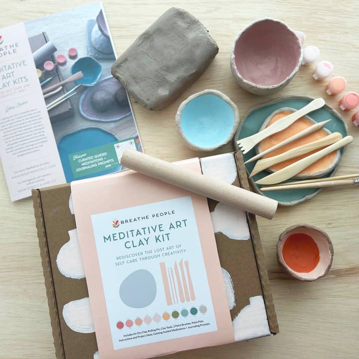 Breathe People - Wholesale DIY Craft Kit - Meditative Art Clay Kit + Self-Care Meditations and Projects