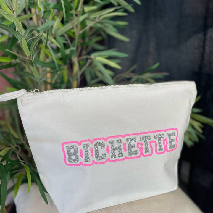 Toiles Chics - Wholesale Toiletry Bag - Women's - “Bichette” XL Ecru Toiletry Bag