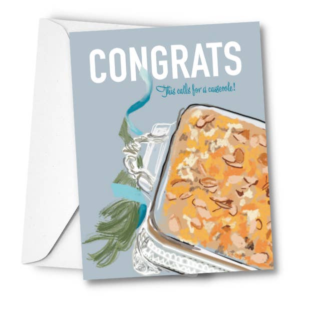 Congratulations, Casserole Greeting Card for wholesale by Hey Y'all Party
