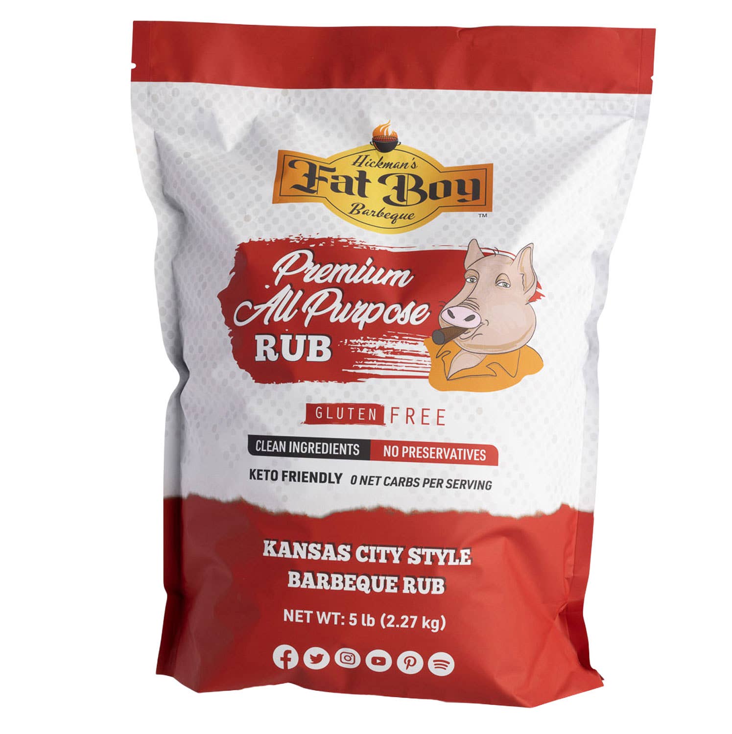 Fat Boy Natural BBQ & Hickman's BBQ - Wholesale Rub - Premium All Purpose Gluten Free Keto BBQ Rub - 5 lb0