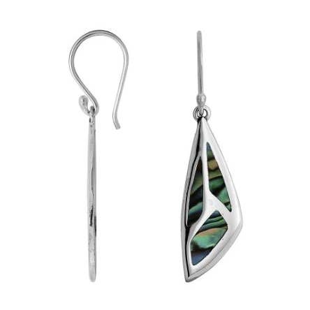Bali Designs - Wholesale Dangle Earrings - AE-1135-AB Sterling Silver Abalone Shell Geometric Drop Earrings With Earwire Lock For Wholesale Collections0