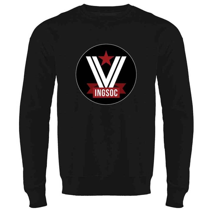 Pop Threads - Wholesale Graphic Sweatshirt - Unisex - INGSOC Logo Literature Books Long Sleeve