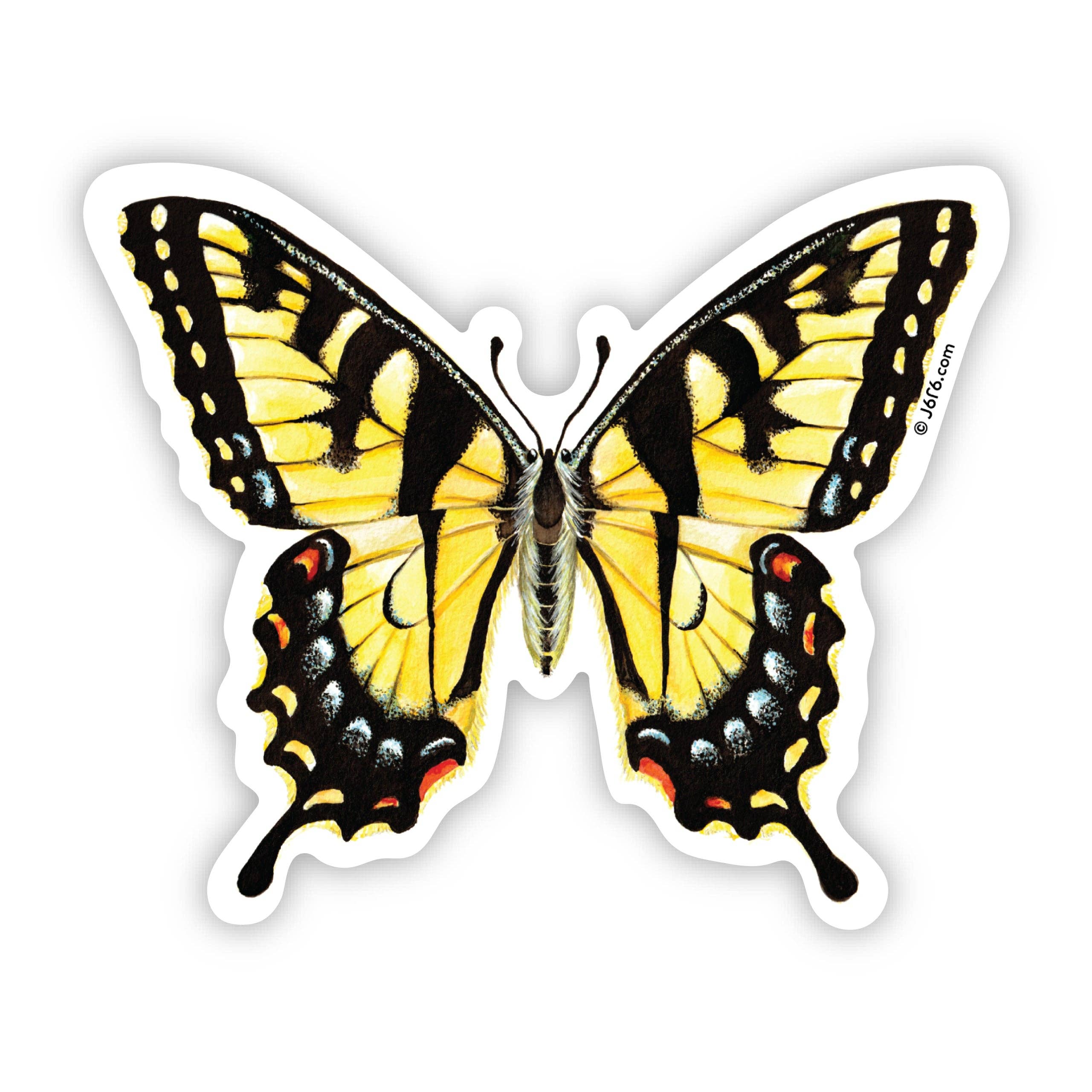J6R6 - Wholesale Sticker - Butterfly 16 (Eastern Tiger Swallow Tail Butterfly) Vinyl Sticker0