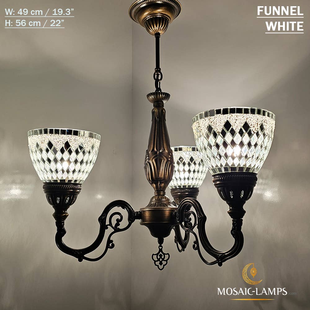 Mosaic Lamps – Candeeiro/lâmpada suspensa por atacado – Mosaico 3 Globo Feito à Mão Turco Marroquino Árabe Oriental Boh42