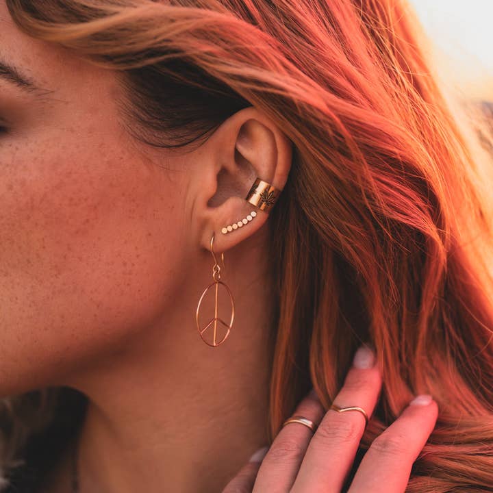 Dazed and Topazed - Wholesale Cuff/Wrap Earrings - Dazed Stamped Brass Ear Cuffs1