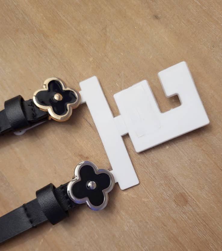 anbfashion - Vente Ceinture – femme - Ensemble de ceintures en cuir avec boucle fleur de trèfle chic simple duo slim4