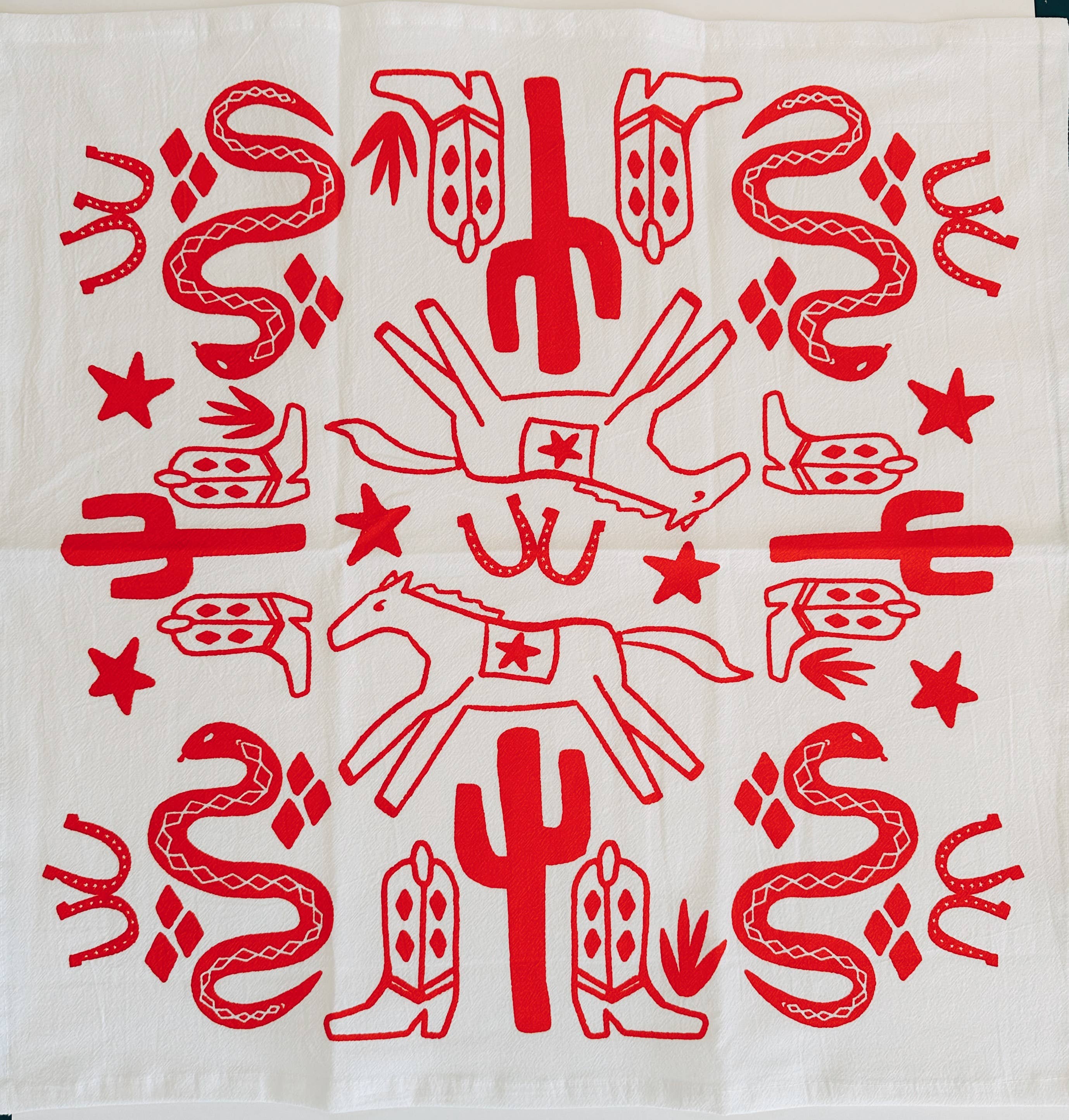 Julie Peach - Wholesale Tea Towel - Desert Red Tea Towel1