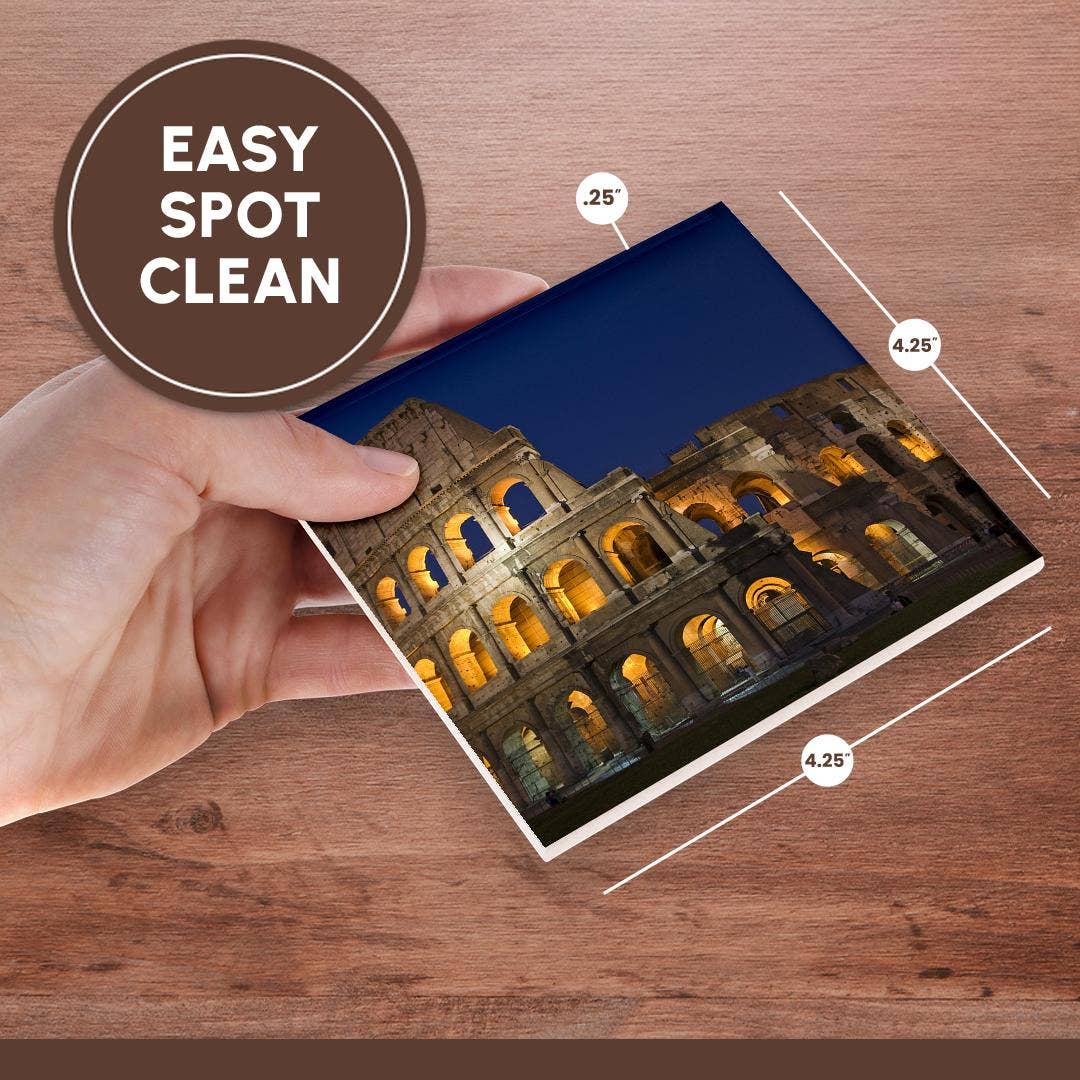 3dRose - Wholesale Coasters - 3dRose, Italy, Rome, Colosseum. Night scene at landmark., Coaster6