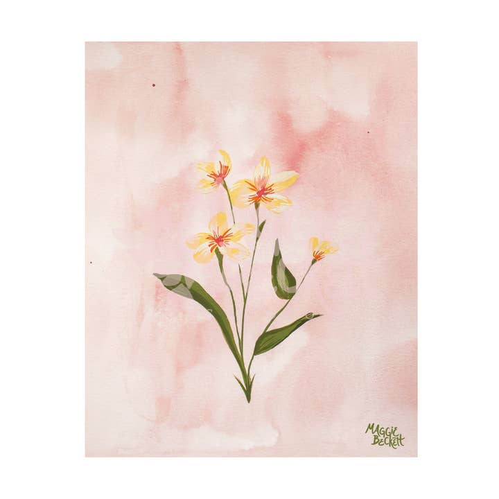 Yellow Wildflower Art Print for wholesale by Maggie Beckett Studio