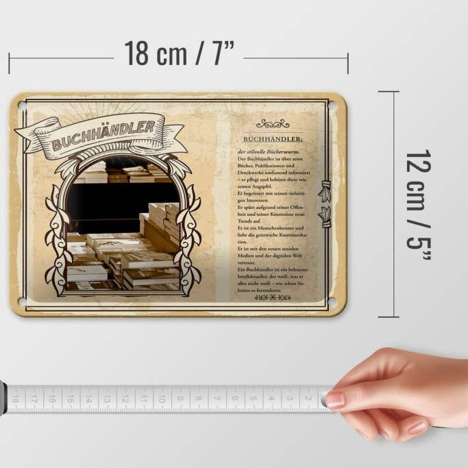 Femer - Wholesale Sign - Tin Sign Professions 18x12 cm Bookseller Books Eyeball Trends Sign4
