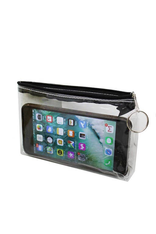 Cap Zone - Wholesale Pouch - Women's - CLEAR Flat Pouch Color Zipper Baggy2