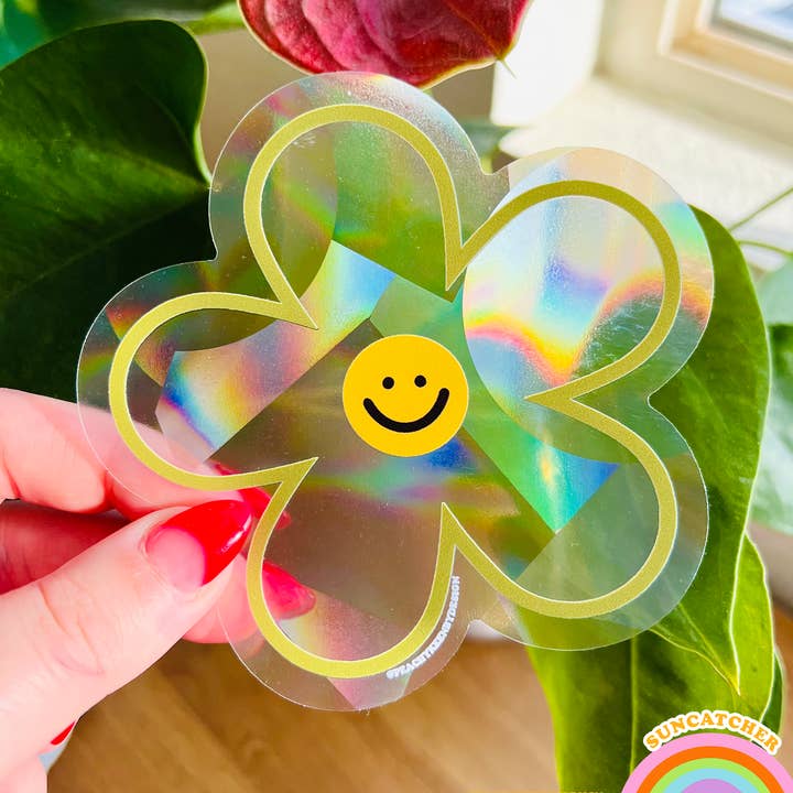 SUNCATCHER Smiley Blume 4" für den Großhandel von Peachy Keen by Design Co