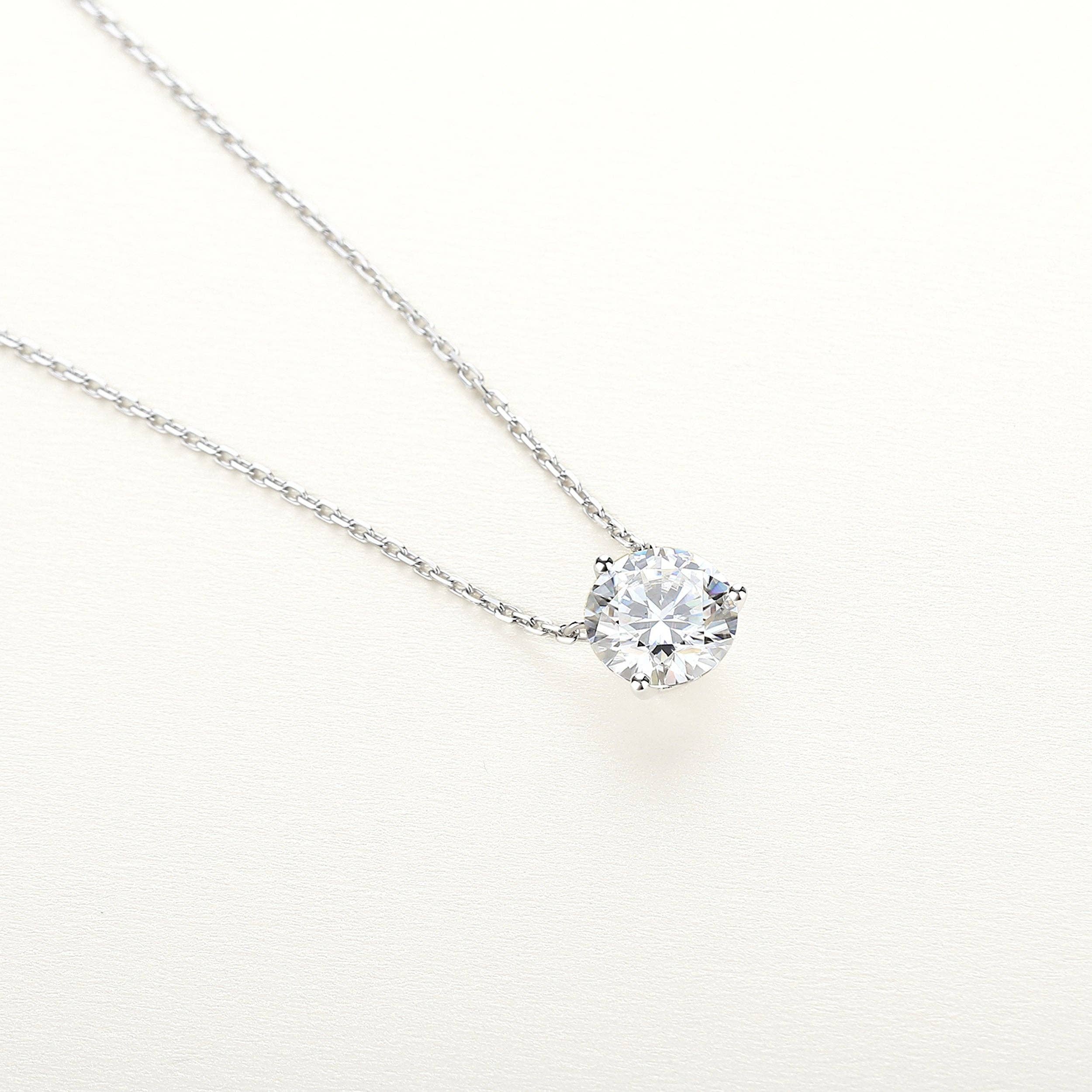 Lavishe Jewelry - Vente Colliers à pendentif - Collier chaîne en or massif 14 carats avec moissanite certifiée GRA7