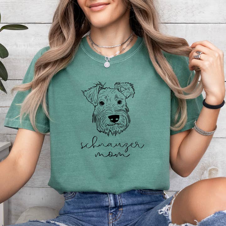 Verita Culture - Wholesale Screen Printed T-Shirt - Women's - Schnauzer Dog Mom Comfort Colors T Shirt13