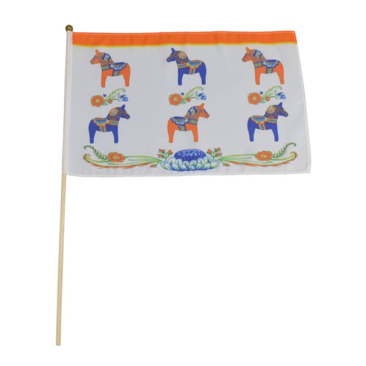 Red Dala Horse Flag for wholesale by European Heritage Gifts