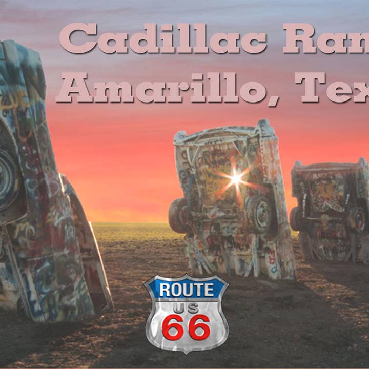DK LaserWorx – Engroshandel Magnet – Route 66 køleskabsmagnet med Cadillac Ranch i Amarillo, TX