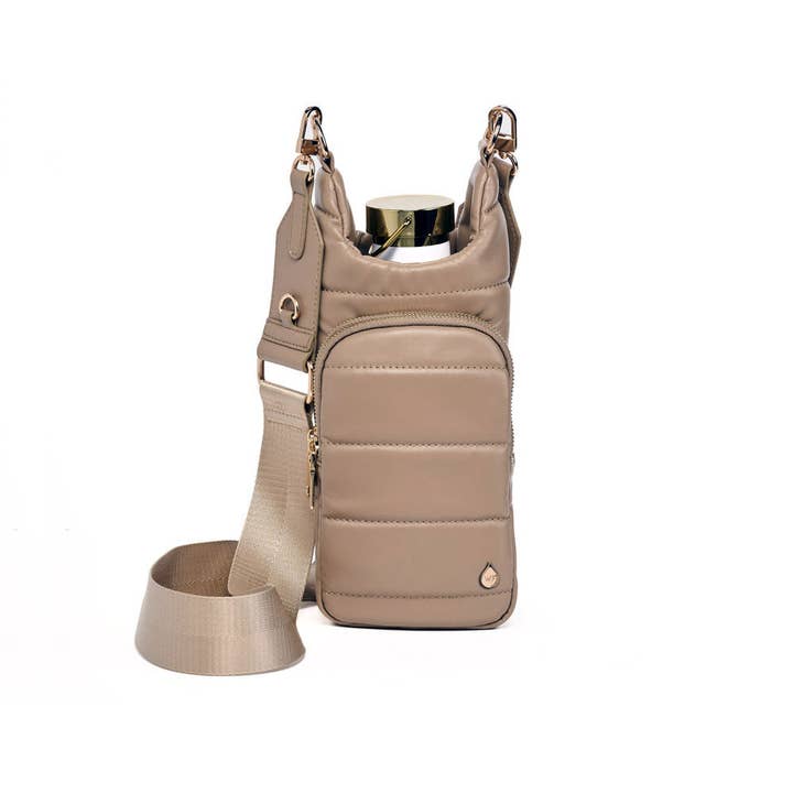 WanderFull - Wholesale Crossbody Bag - Women's - Taupe Vegan Leather Hydrobag® with Strap Bundle