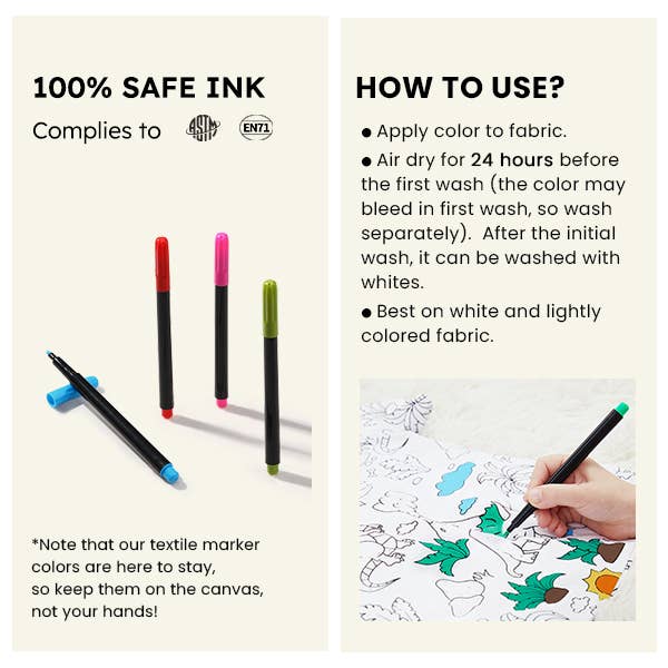 Colorful PatPat WonderArtist 10-PACK Textile Markers for wholesale on Faire3