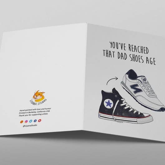 Liyana Studio – wholesale Birthday card – Dad Shoes Age - Funny Birthday Card
