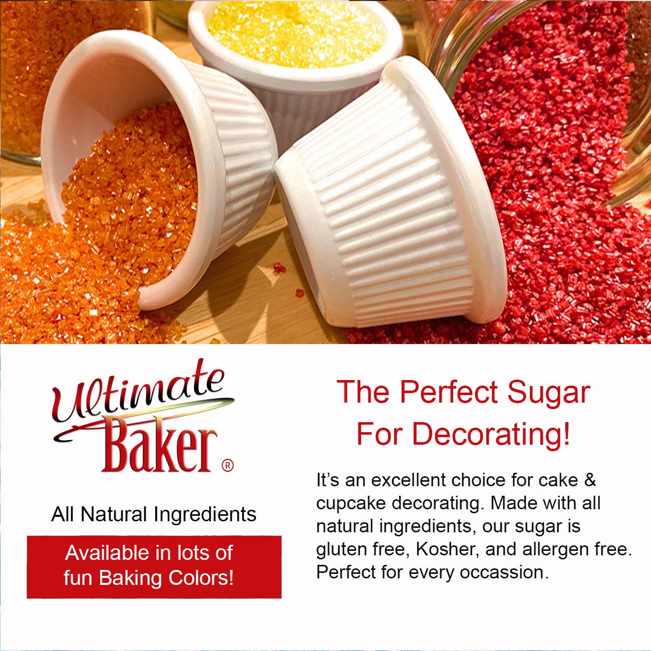 Ultimate Baker - Wholesale Sugar/Sweetener - Ultimate Baker Natural Sanding Sugar Pink (1x1lb)4