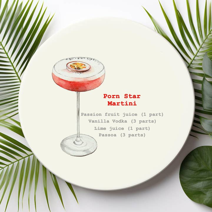 Ceramic Cocktail Coaster - Heat Resistant Cork Backed Drink Protector Gift for wholesale by Crumble & Core