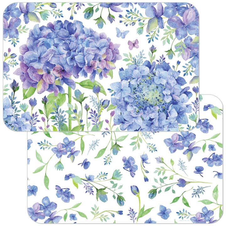 CounterArt/Highland Home/Thirstystone/CoasterStone - Wholesale Placemat - Beautiful Hydrangea Reversible Rectangular Plastic Placemat