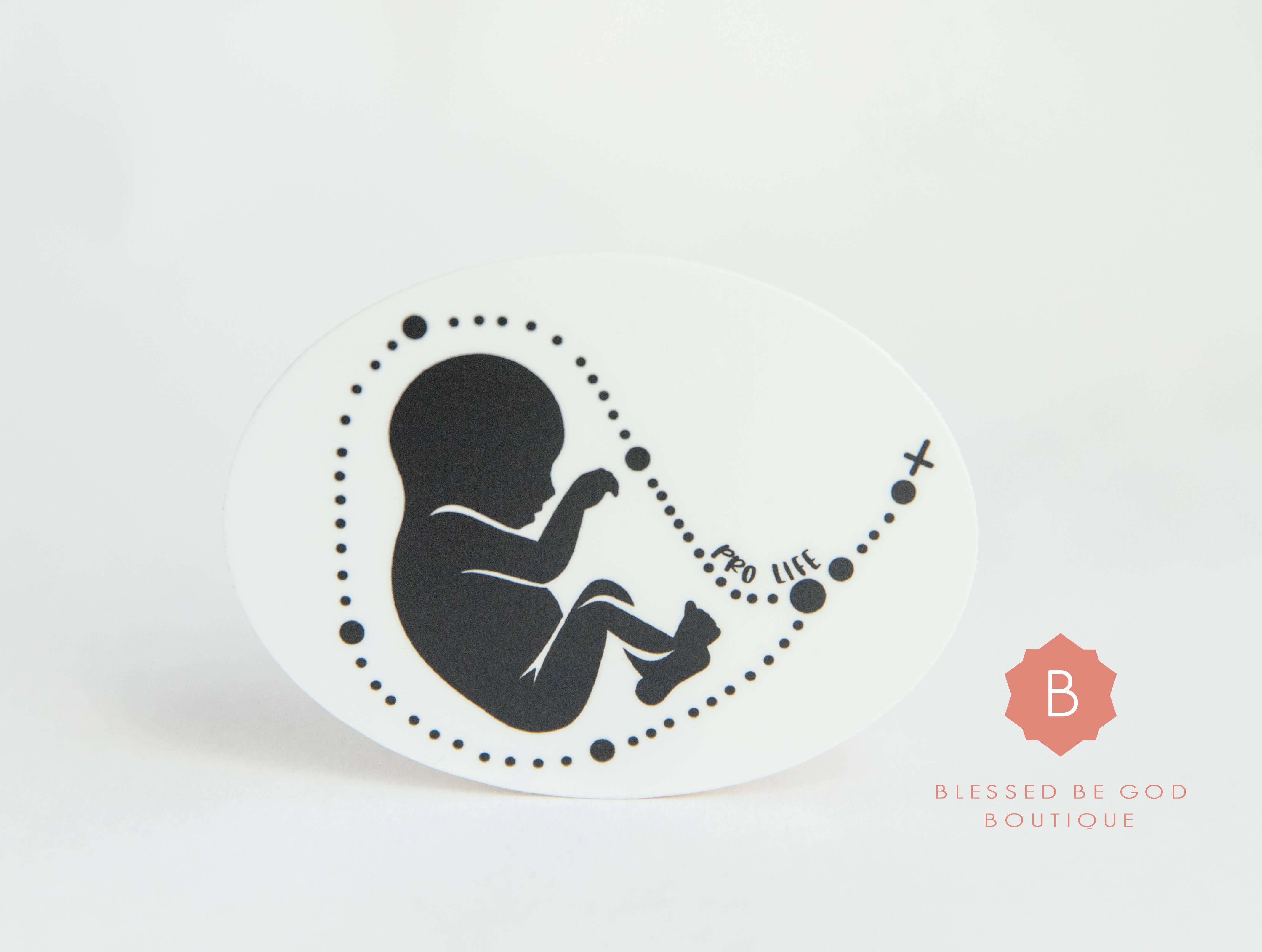 Blessed Be God Boutique - Wholesale Sticker - Pro-Life Sticker, Catholic Vinyl Sticker, Laptop Sticker1