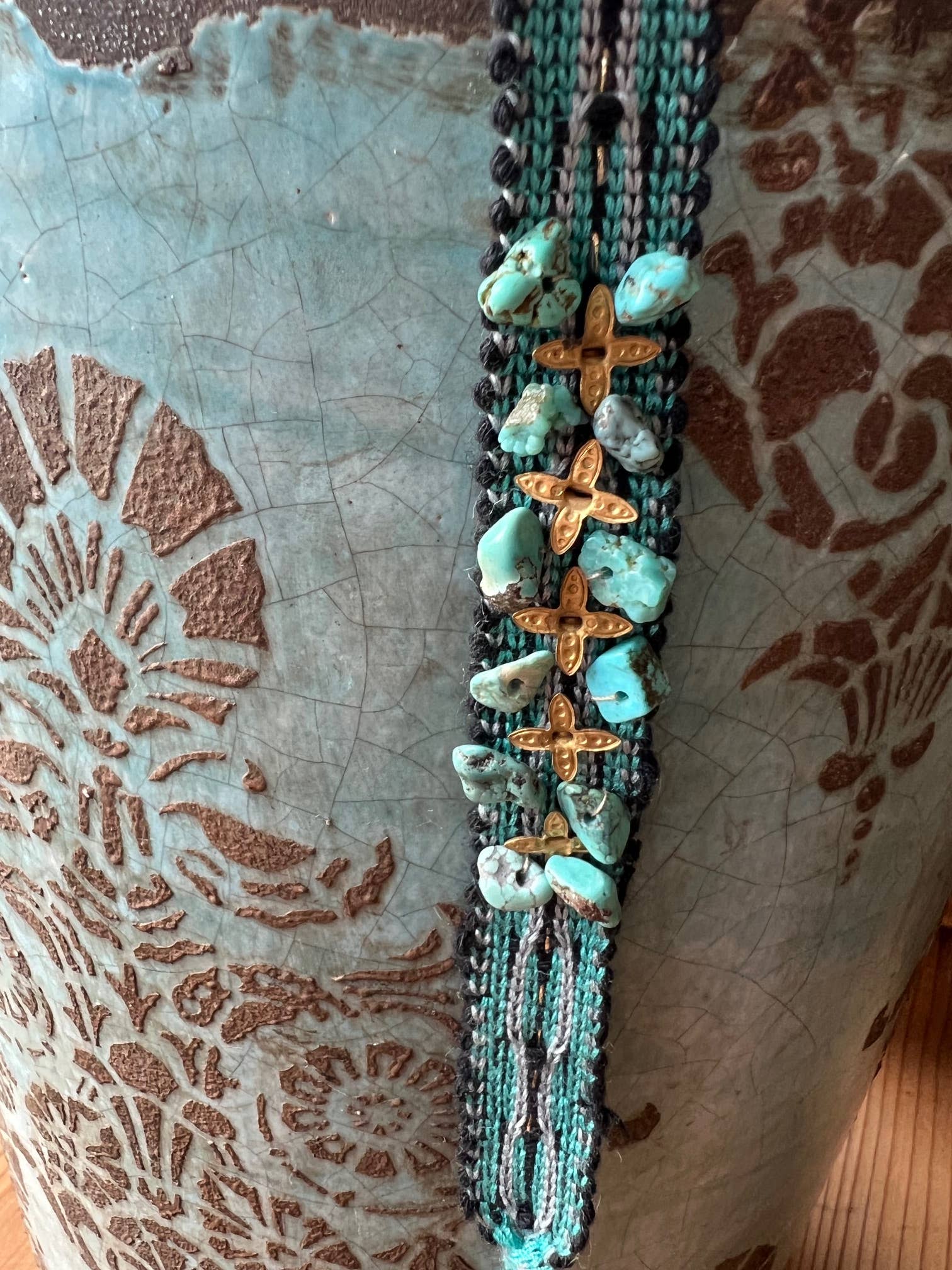 Tezeè - Wholesale Woven/Braided Bracelet - embroidered ikat fabric bracelet2