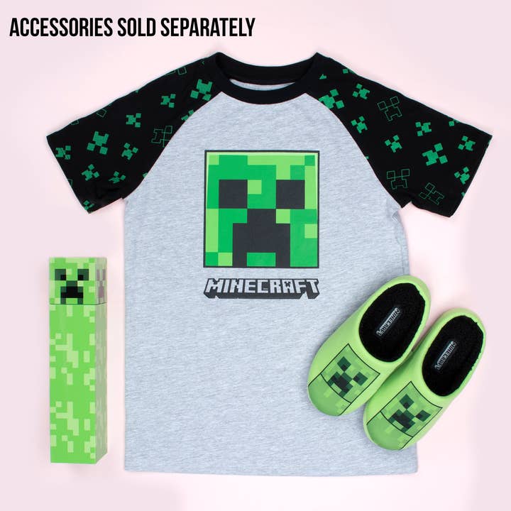 Fringoo Group Ltd – wholesale T-shirt med screentryck – Barn – Minecraft Creeper t-shirt i grått2