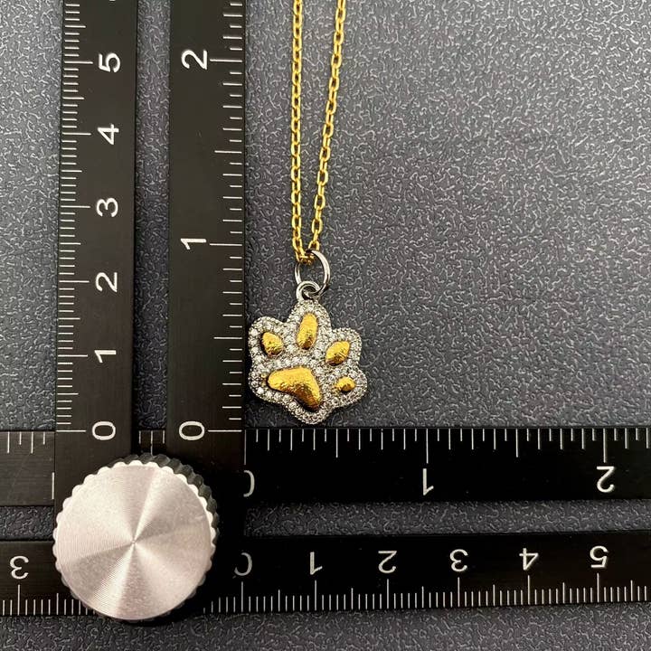 Mio Queena - Wholesale Pendant/Charm Necklace - Rhinestone Cat's Claw 18K Gold-plated Necklace
