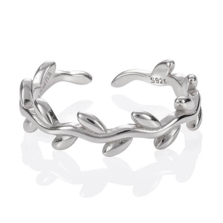 Adjustable Sterling Silver Leaf Toe Ring for Women for wholesale by Namana