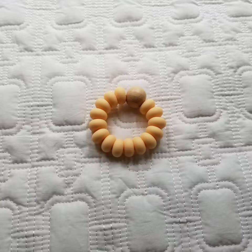 D & C TOYS - Wholesale Teether (Not Clip-On) - Baby - Teething Ring Wood + Silicone Beads Teether Toy1