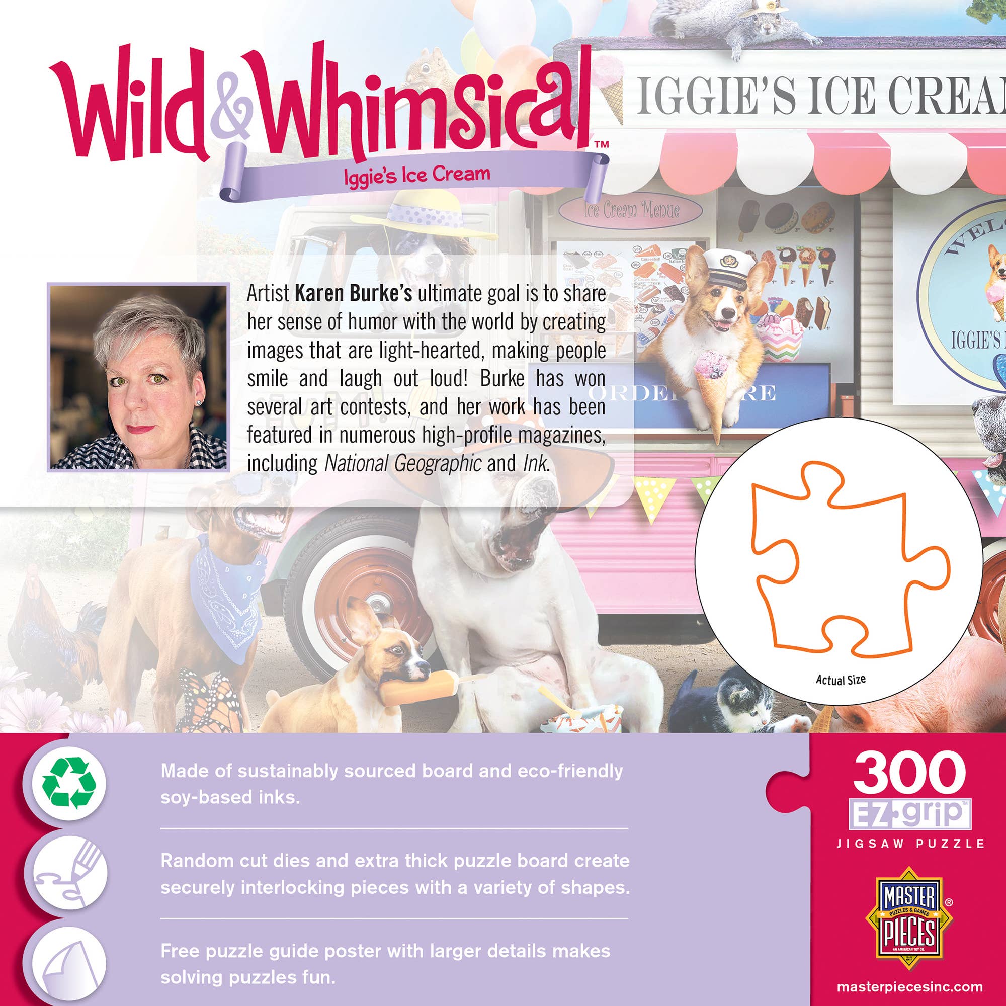 Masterpieces Puzzles - Wholesale Puzzle - Kids - Wild & Whimsical - Iggy's Ice Cream 300 Piece EZ Grip Puzzle2