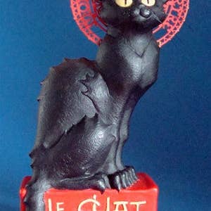 Museum Wholesale Inc - Wholesale Sculpture - Le Chat Noir Black Cat Statue by Steinlen