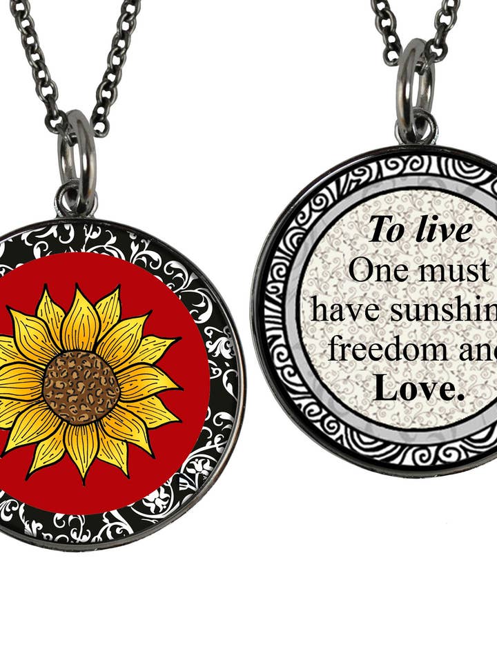 Solsikke rød cirkulær vedhæng for engroshandel hos SPIRIT LALA LLC