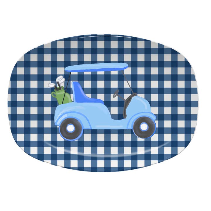 Platter - Blue Golf Cart for wholesale by Peachy Pendants