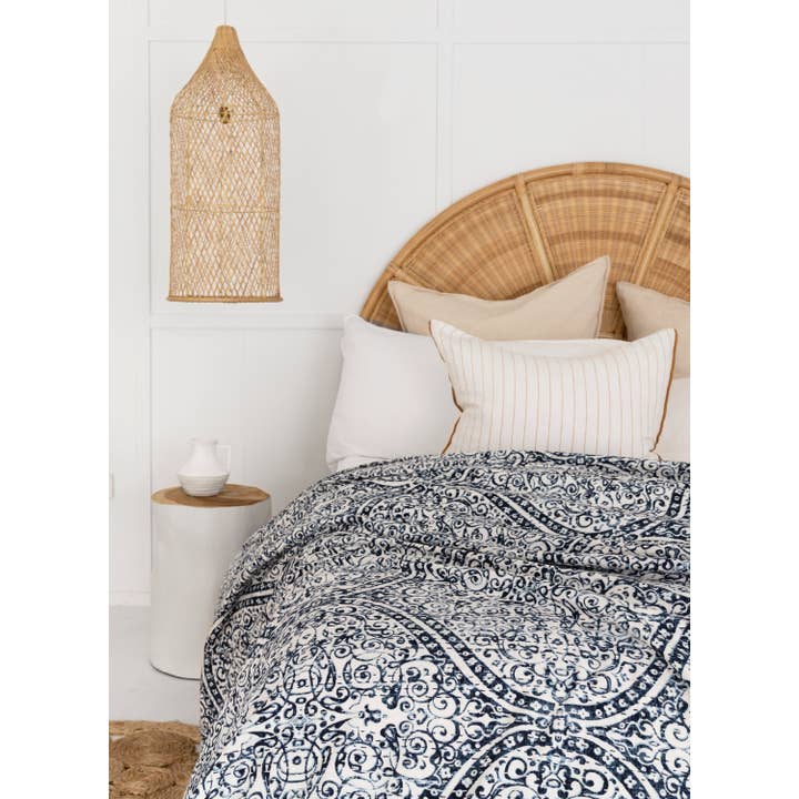 Kantha Quilt Tagesdecke, indischer Quilt, Blockdruck für den Großhandel von Linen Connections