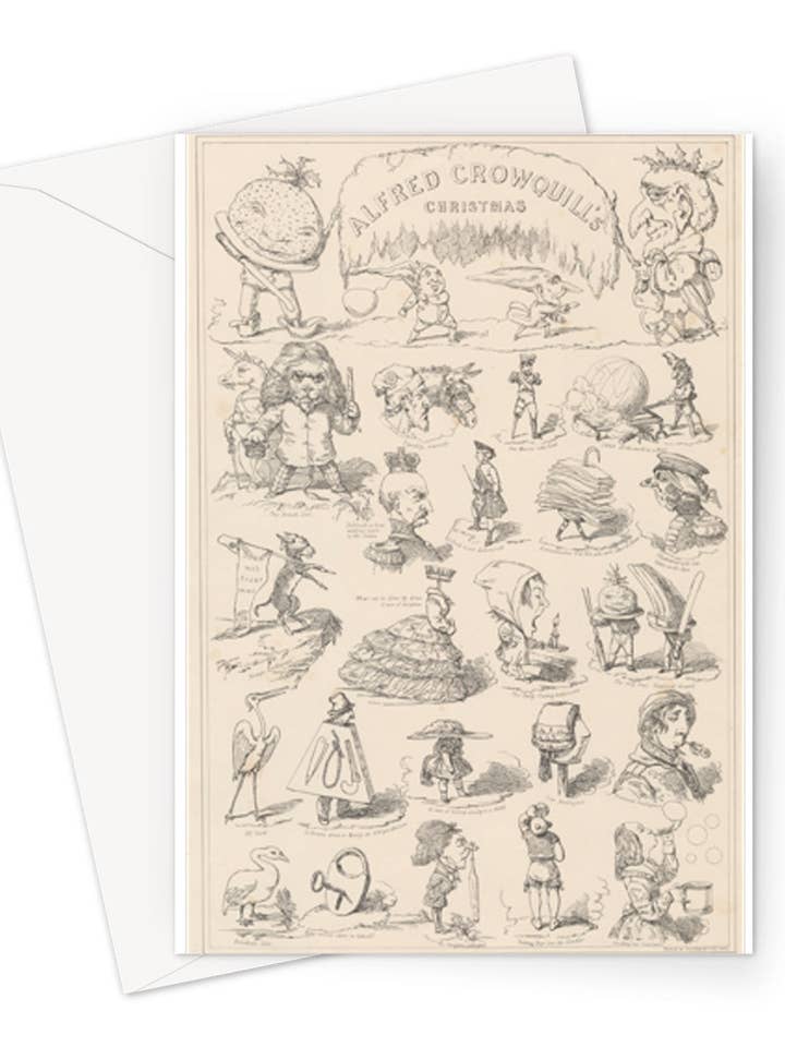 Le Noël d'Alfred Crowquill par Alfred Henry Forrester, vers 1860 - Carte de vœux pour la vente par Flashback Shop