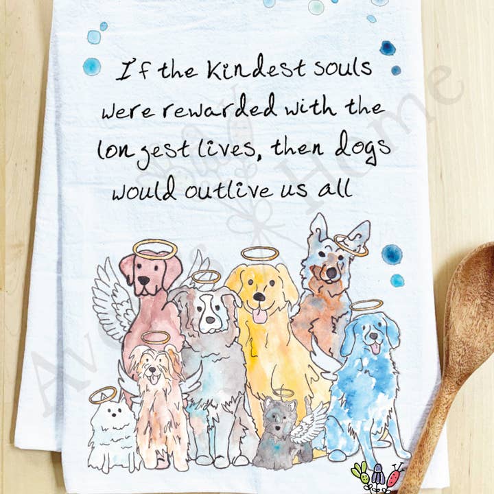 Dog Angels Sympathy Pet Gift Tea Towel for wholesale by Avery's Home