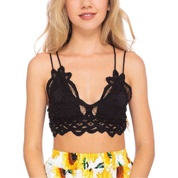 Anna Kaci Wholesale - Wholesale Bralette - Women's - Floral Lace Bralette Crop Top