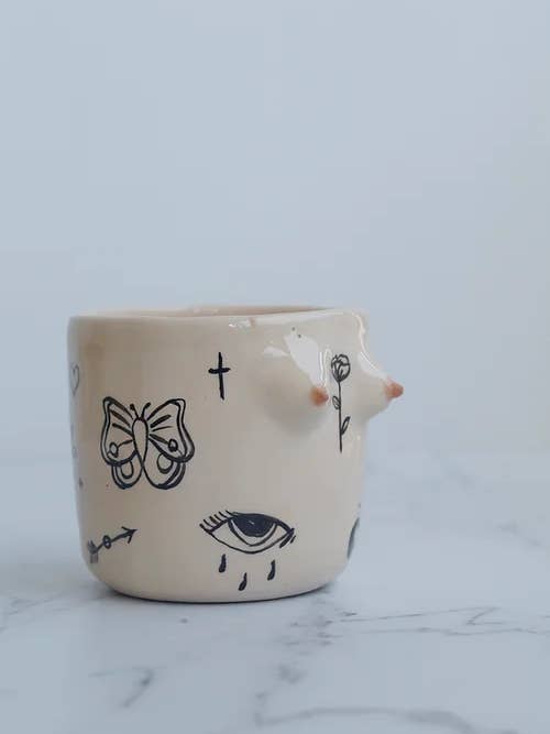 Macetas Doris con tatuajes para venta al por mayor de Vivas Ceramica