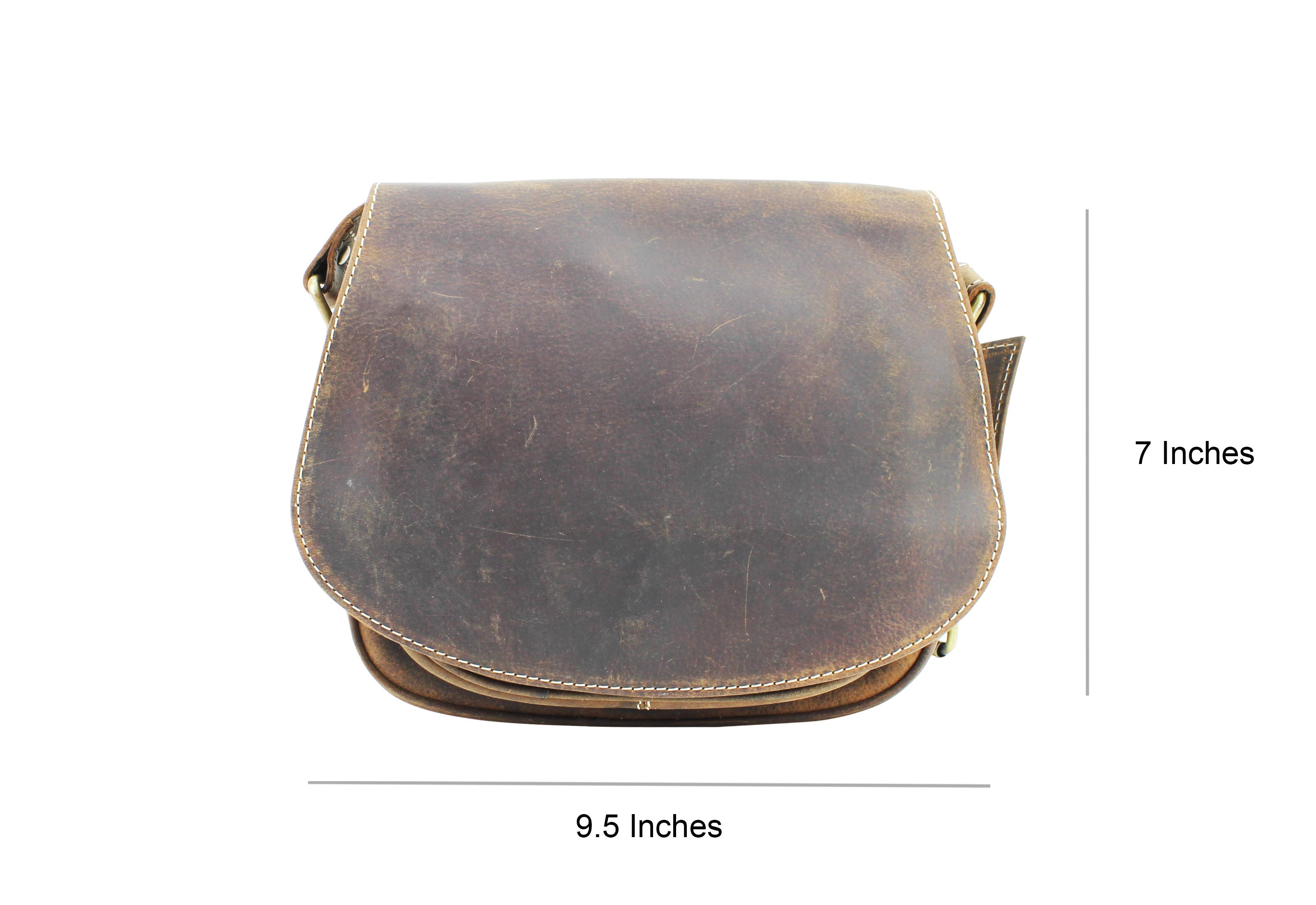 Leather Impressions Inc - Wholesale Crossbody Bag - Women's - Hunter Leather Flap Over Saddle Bag4