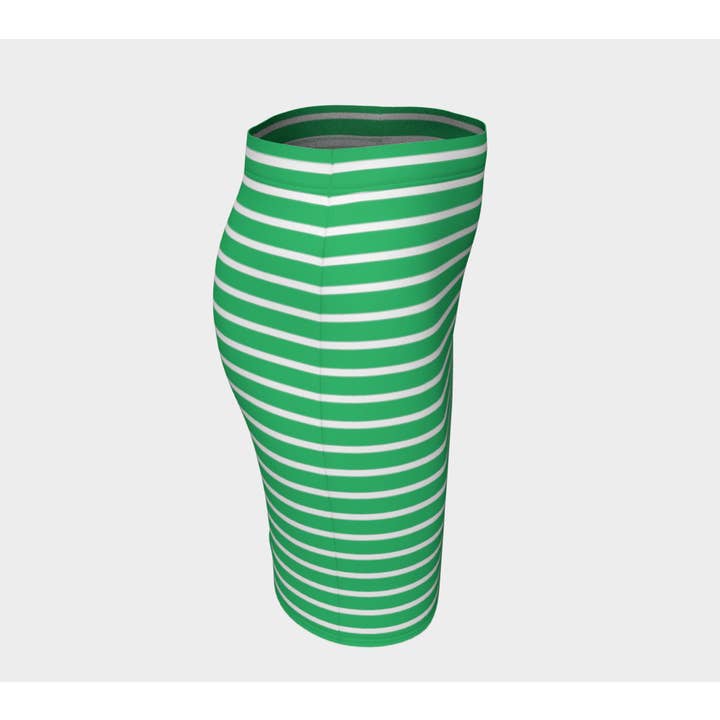 Striped Fitted Skirt - White on Green for wholesale by SummerTies