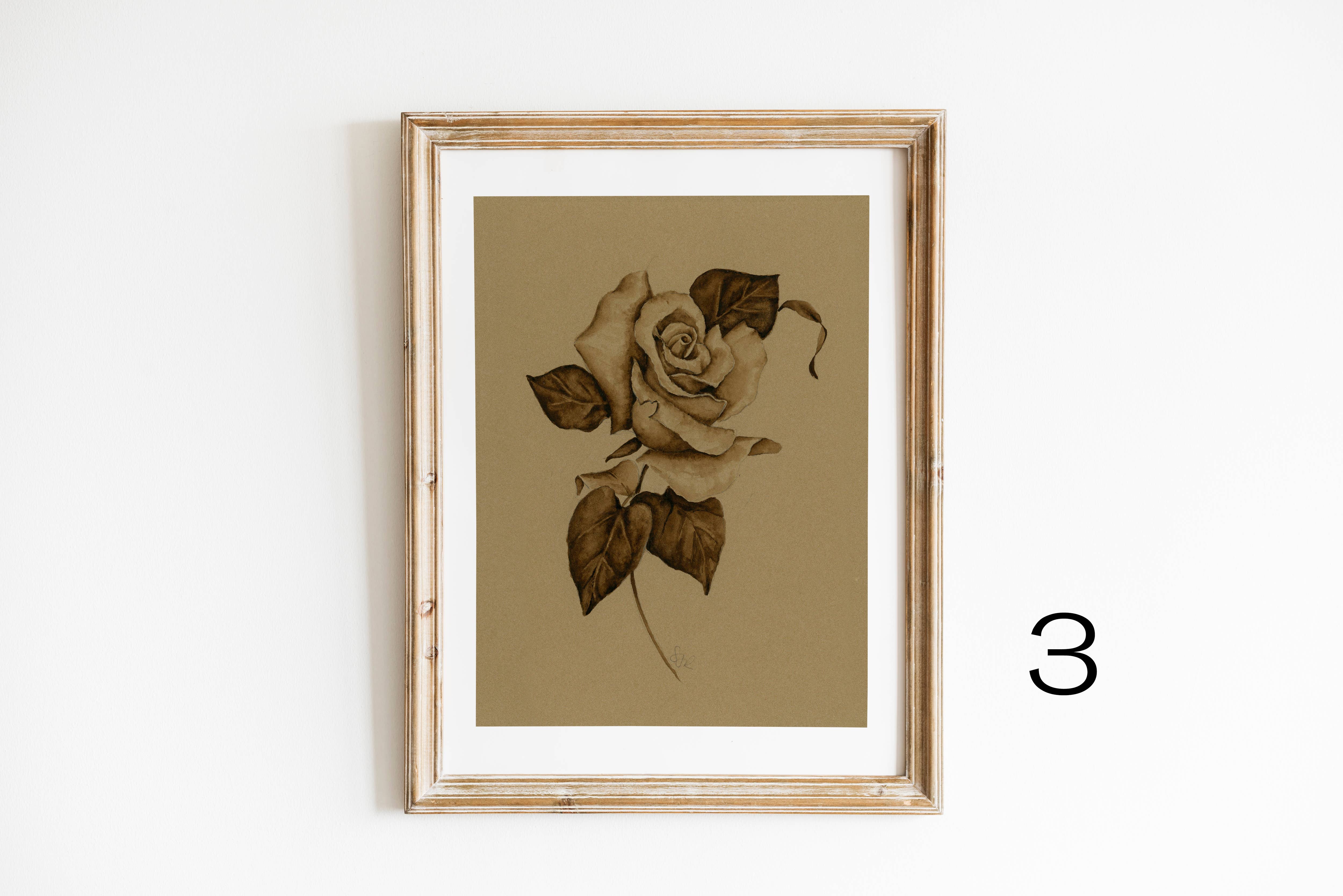 Sarah Jane Studio Art - Wholesale Art Print - Vintage Sepia Rose Prints2